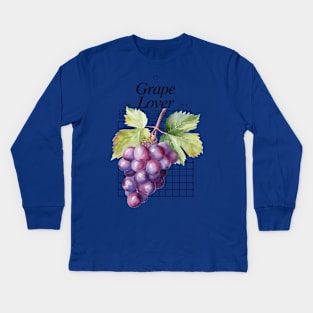 Grape Lover - Grapefruit Grapevines Fruitarian Kids Long Sleeve T-Shirt